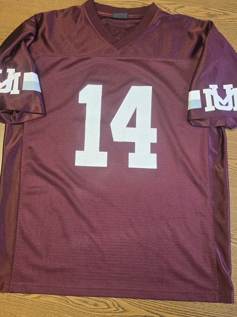 Pro Edge Maroon Athletic V‑Neck Football Jersey